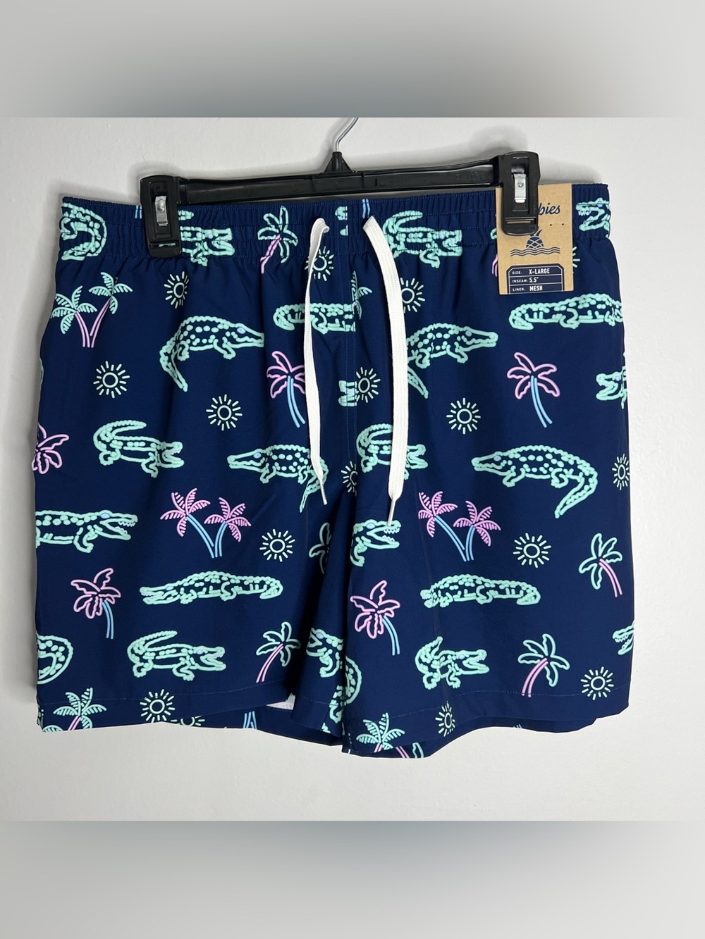 Chubbies Classic Swim Trunks 5.5 Inch Inseam Mens XL Blue Neon Glades NWT